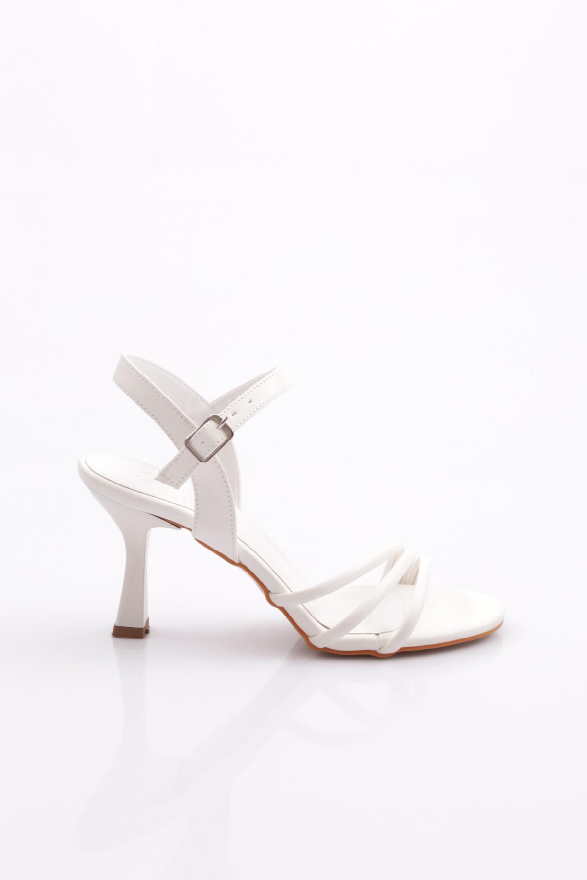 923 Kadin Şeritli Topuklu Ayakkabi - Görsel 2