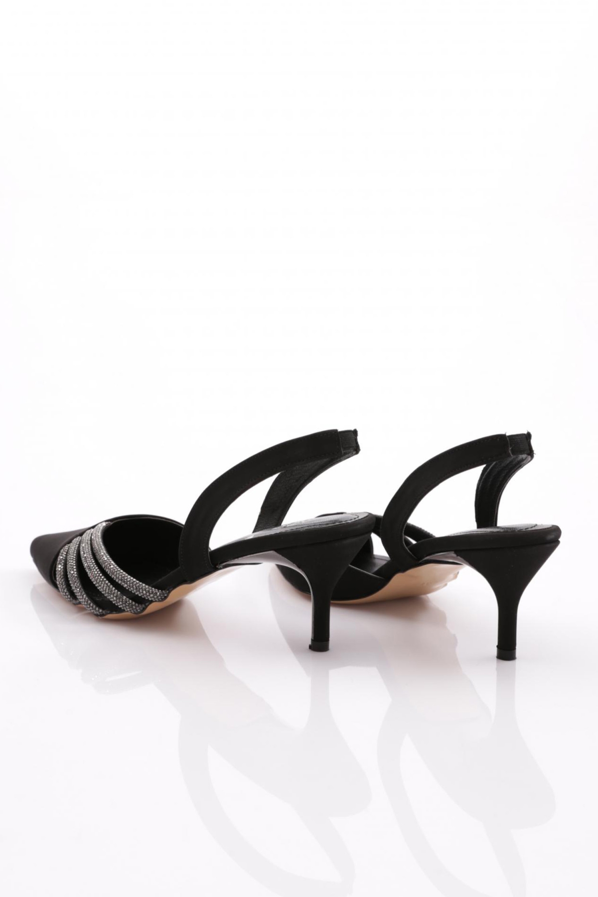 5008 Kadin Taş Süslemeli Topuklu Ayakkabi - Görsel 4