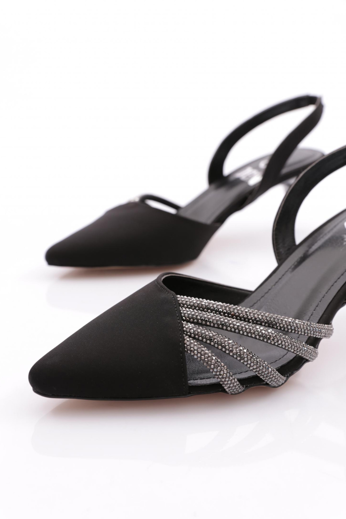 5008 Kadin Taş Süslemeli Topuklu Ayakkabi - Görsel 5