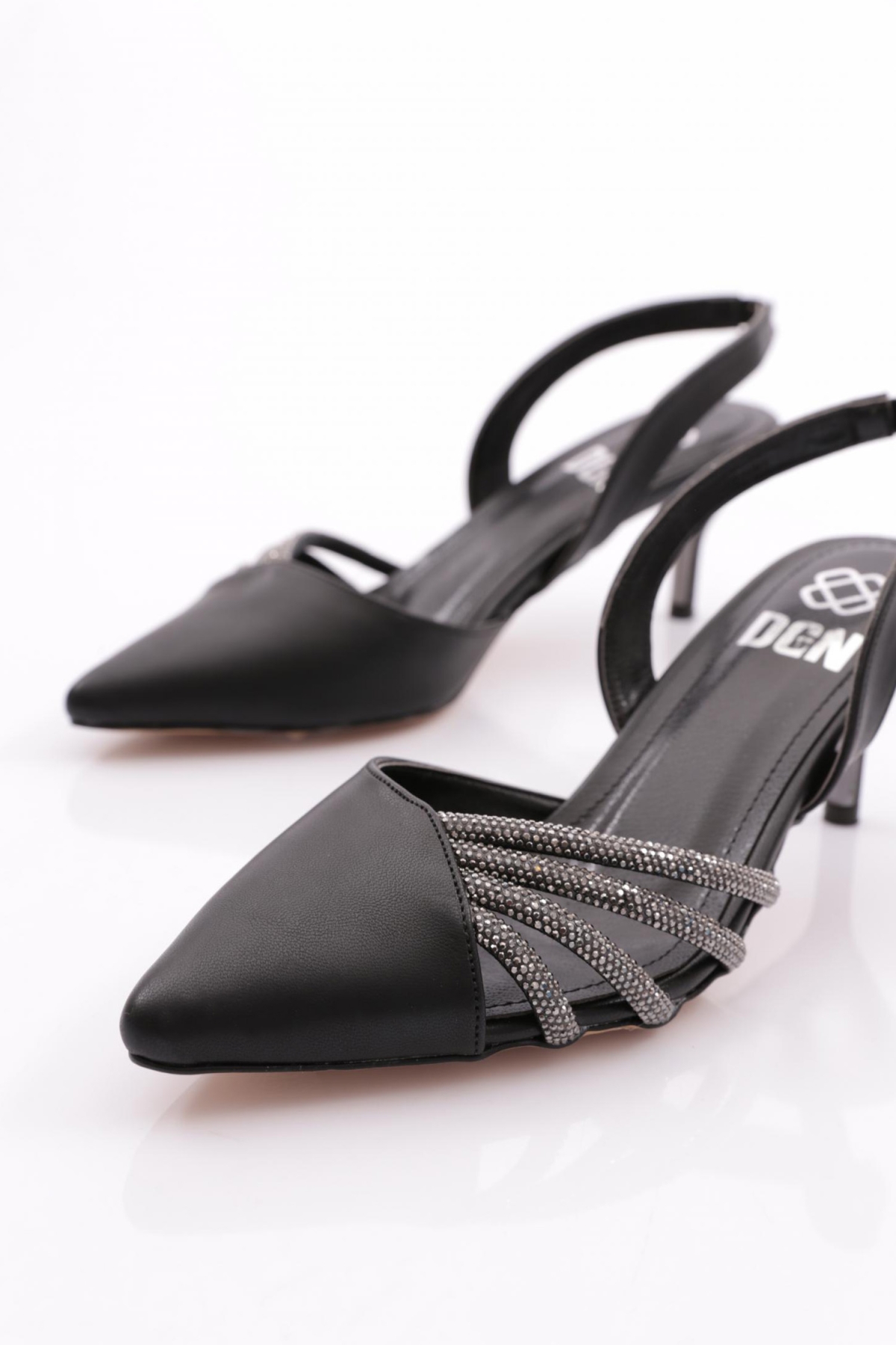 5007 Kadin Arkadan Geçirmeli Topuklu Ayakkabi - Görsel 5