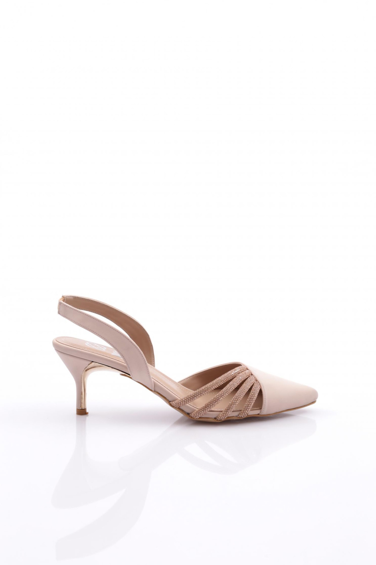5008 Kadin Taş Süslemeli Topuklu Ayakkabi - Görsel 2