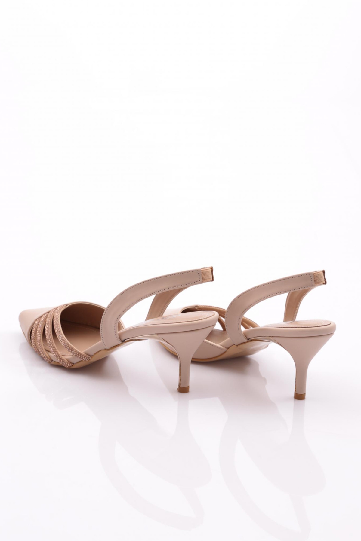 5007 Kadin Arkadan Geçirmeli Topuklu Ayakkabi - Görsel 4