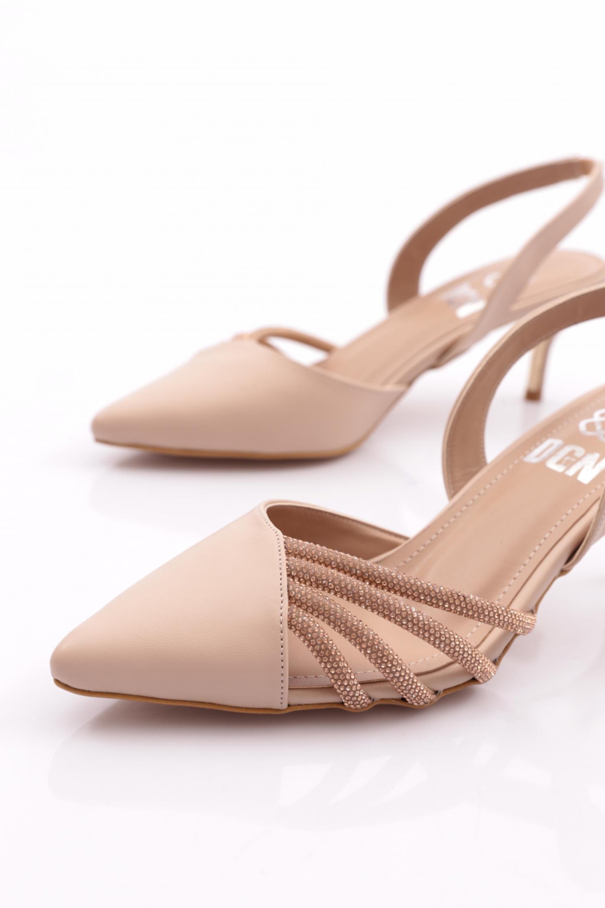 5007 Kadin Arkadan Geçirmeli Topuklu Ayakkabi - Görsel 5