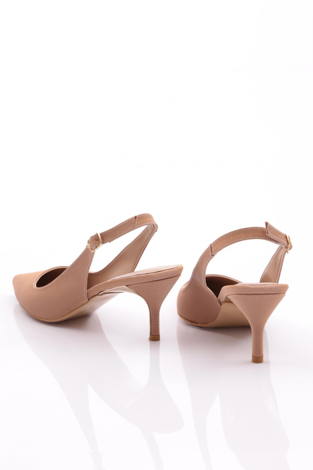 5027 Kadin Arkadan Bağlamali Topuklu Ayakkabi - Görsel 4