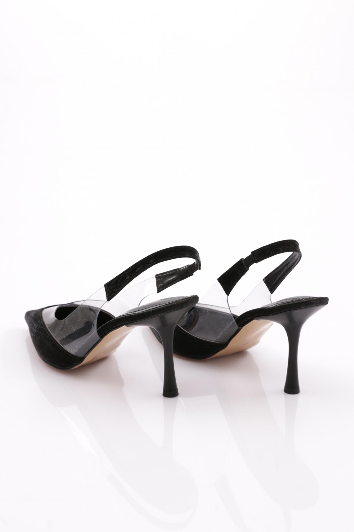 7021 Kadin Arkadan Bağlamali Topuklu Ayakkabi - Görsel 4