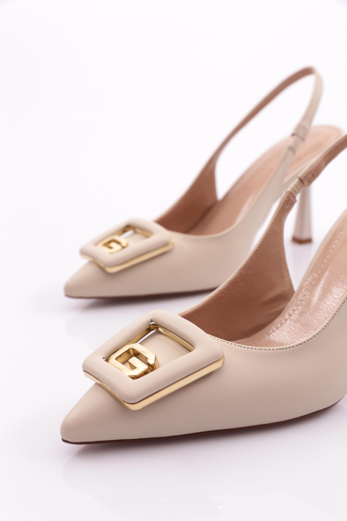 7072 Kadin G Harf Tokali Topuklu Ayakkabi - Görsel 5