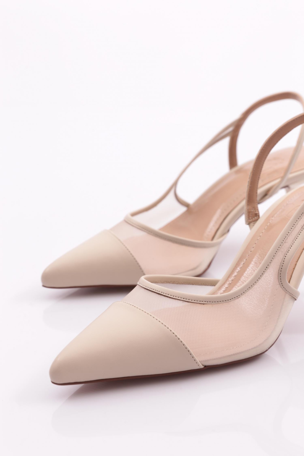 Y1000 Kadin Arkadan Bağlamali Topuklu Ayakkabi - Görsel 5