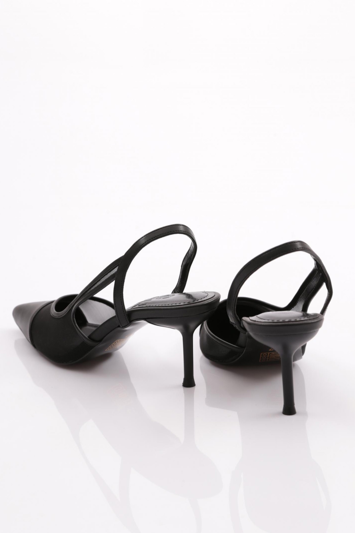 Y1000 Kadin Arkadan Bağlamali Topuklu Ayakkabi - Görsel 4