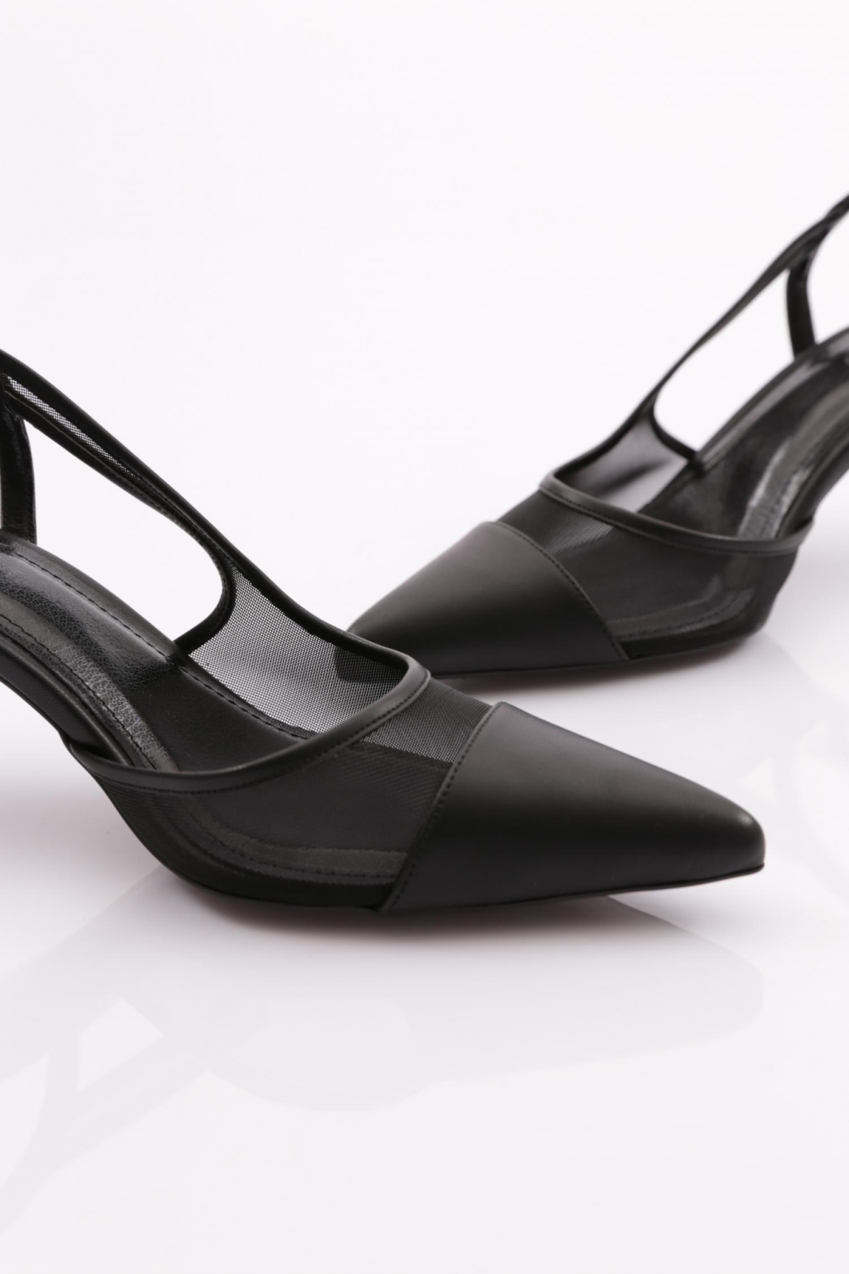 Y1000 Kadin Arkadan Bağlamali Topuklu Ayakkabi - Görsel 5