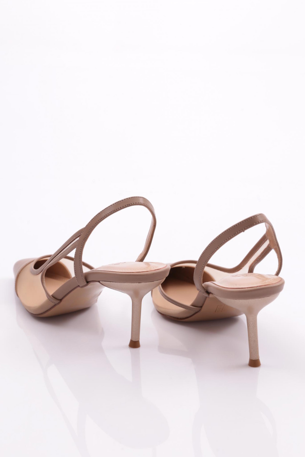 Y1000 Kadin Arkadan Bağlamali Topuklu Ayakkabi - Görsel 4