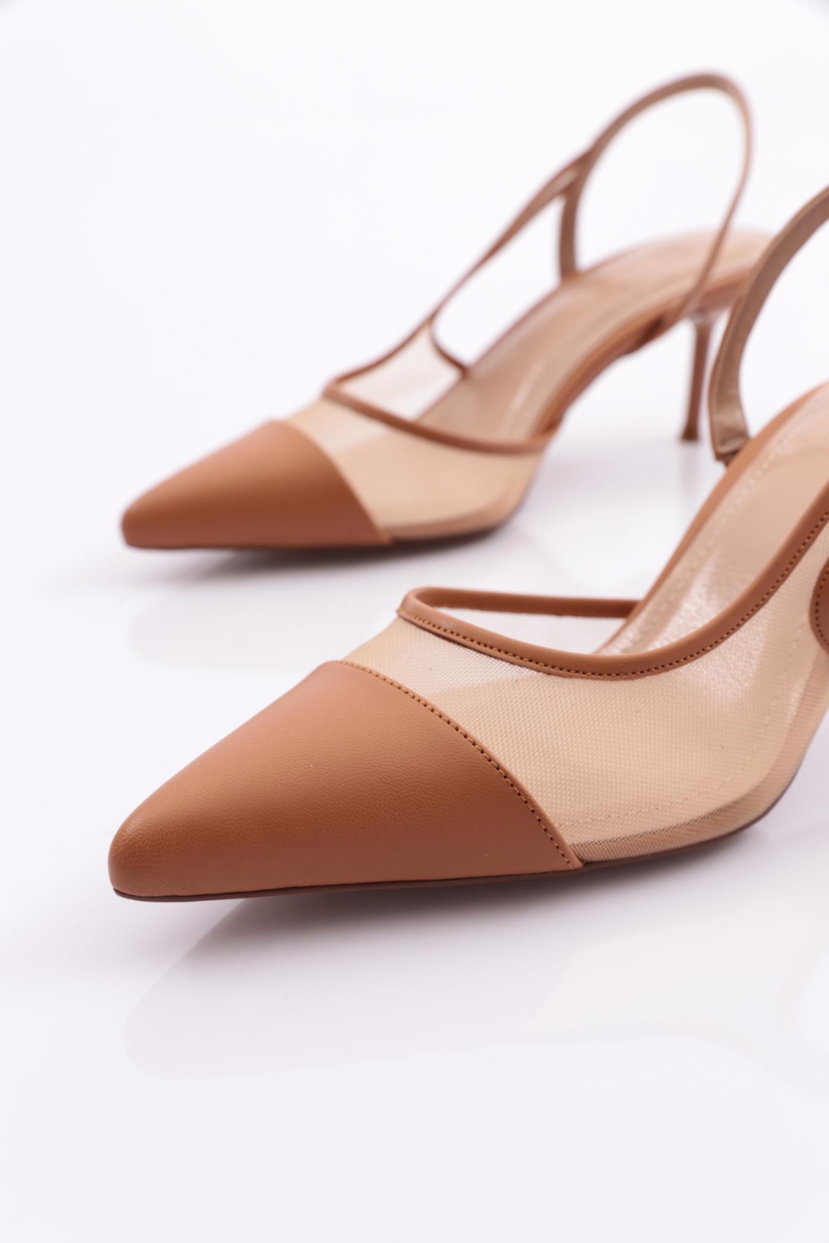 Y1000 Kadin Arkadan Bağlamali Topuklu Ayakkabi - Görsel 5