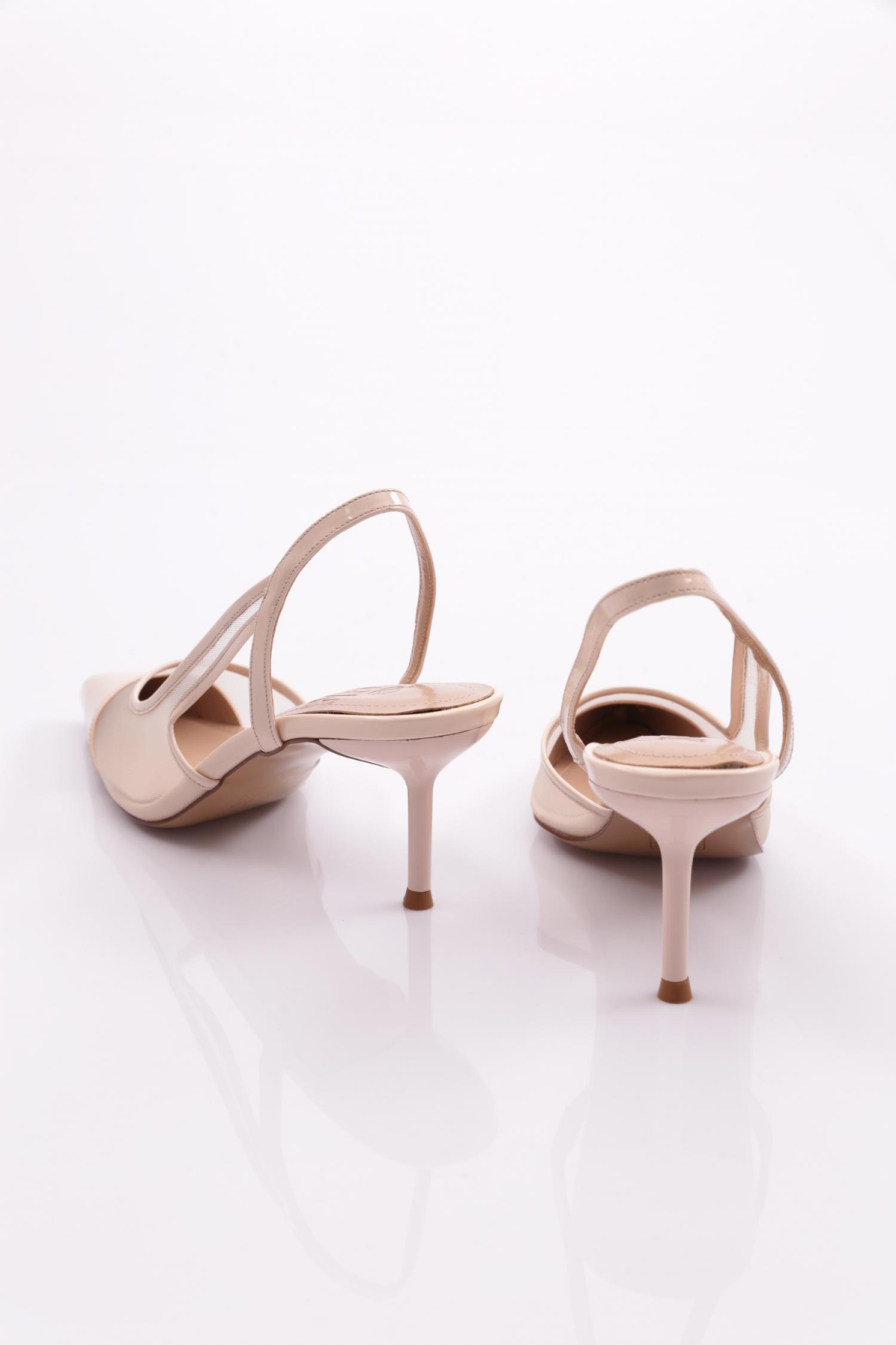 Y1000 Kadin Arkadan Bağlamali Topuklu Ayakkabi - Görsel 4