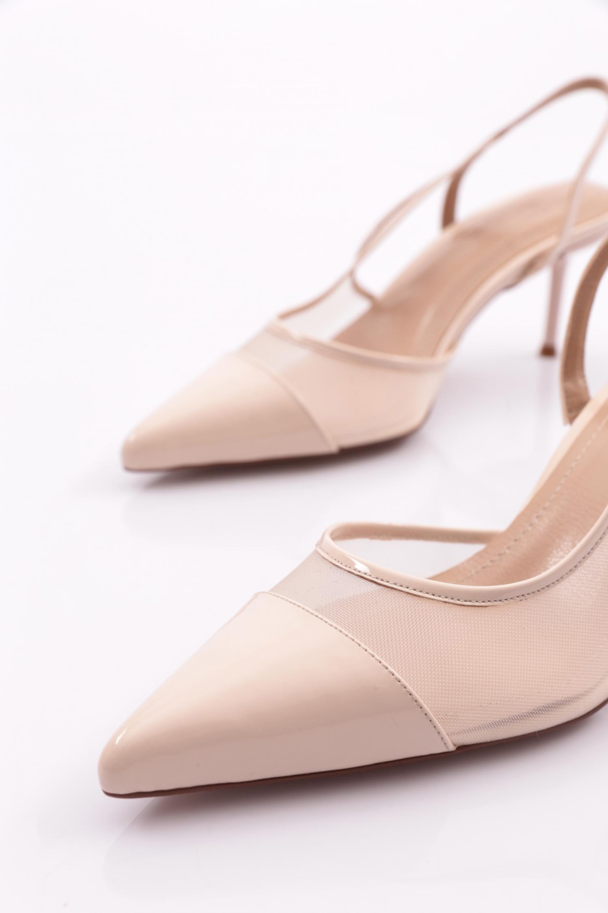 Y1000 Kadin Arkadan Bağlamali Topuklu Ayakkabi - Görsel 5