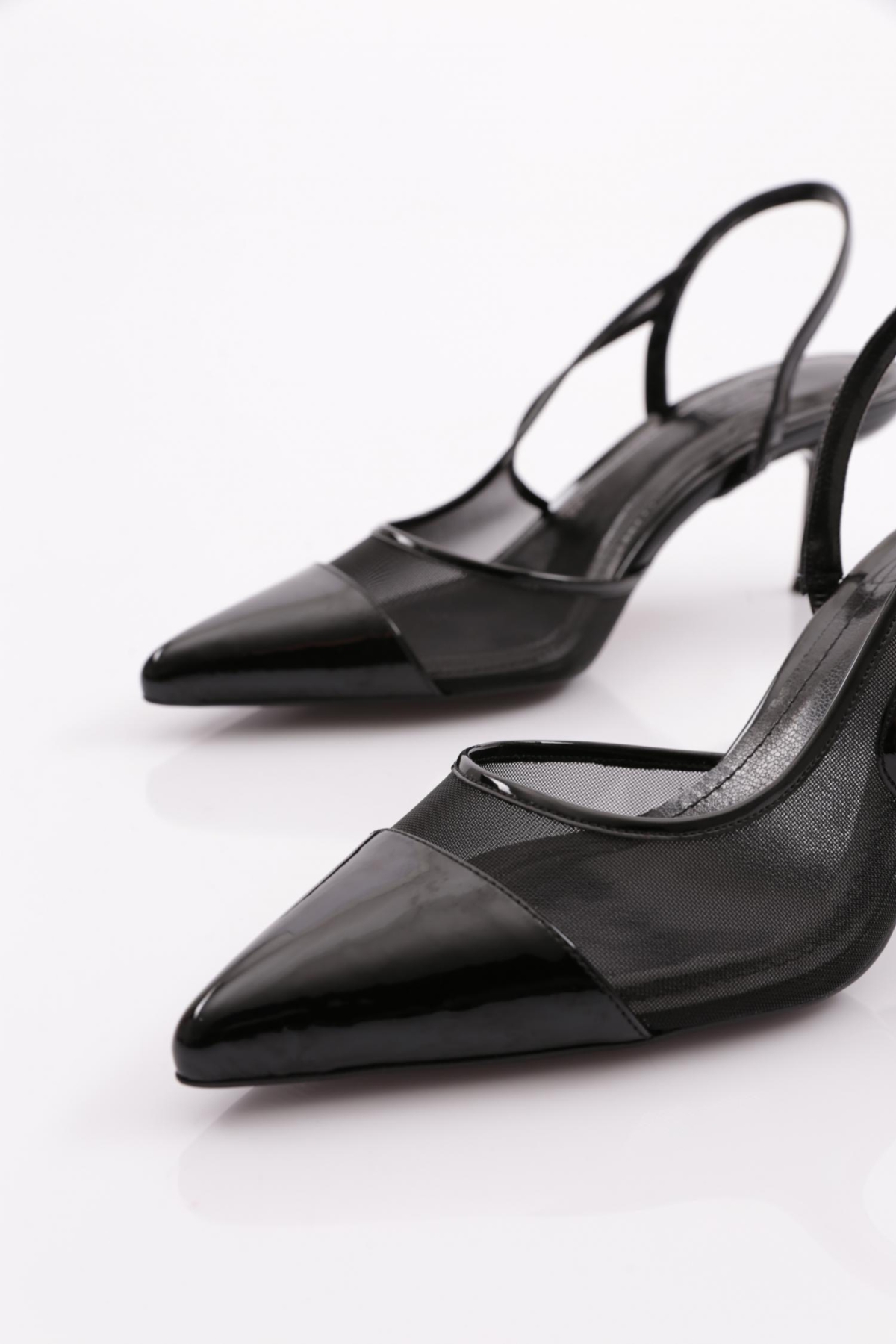 Y1000 Kadin Arkadan Bağlamali Topuklu Ayakkabi - Görsel 5