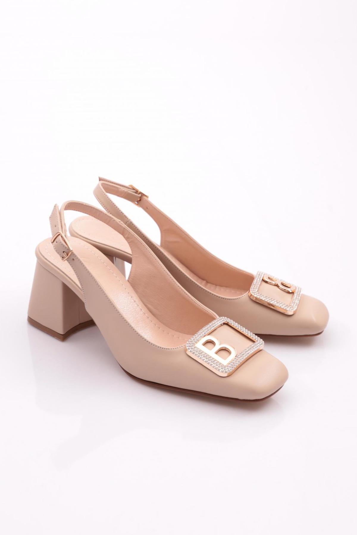 K6100 Kadin B Tokali Arkasi Açik Topuklu Ayakkabi - Görsel 3