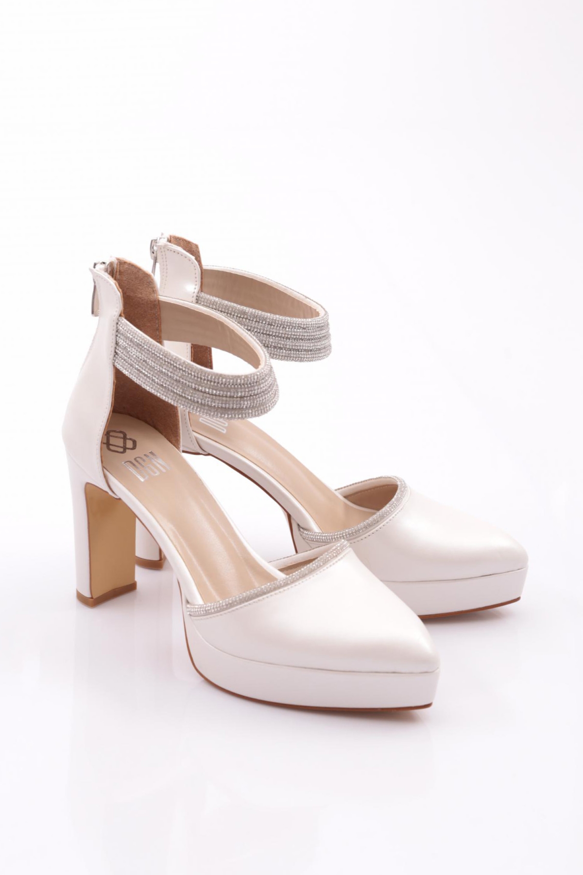215 Kadin Bileği Taş İşlemeli Topuklu Ayakkabi - Görsel 3