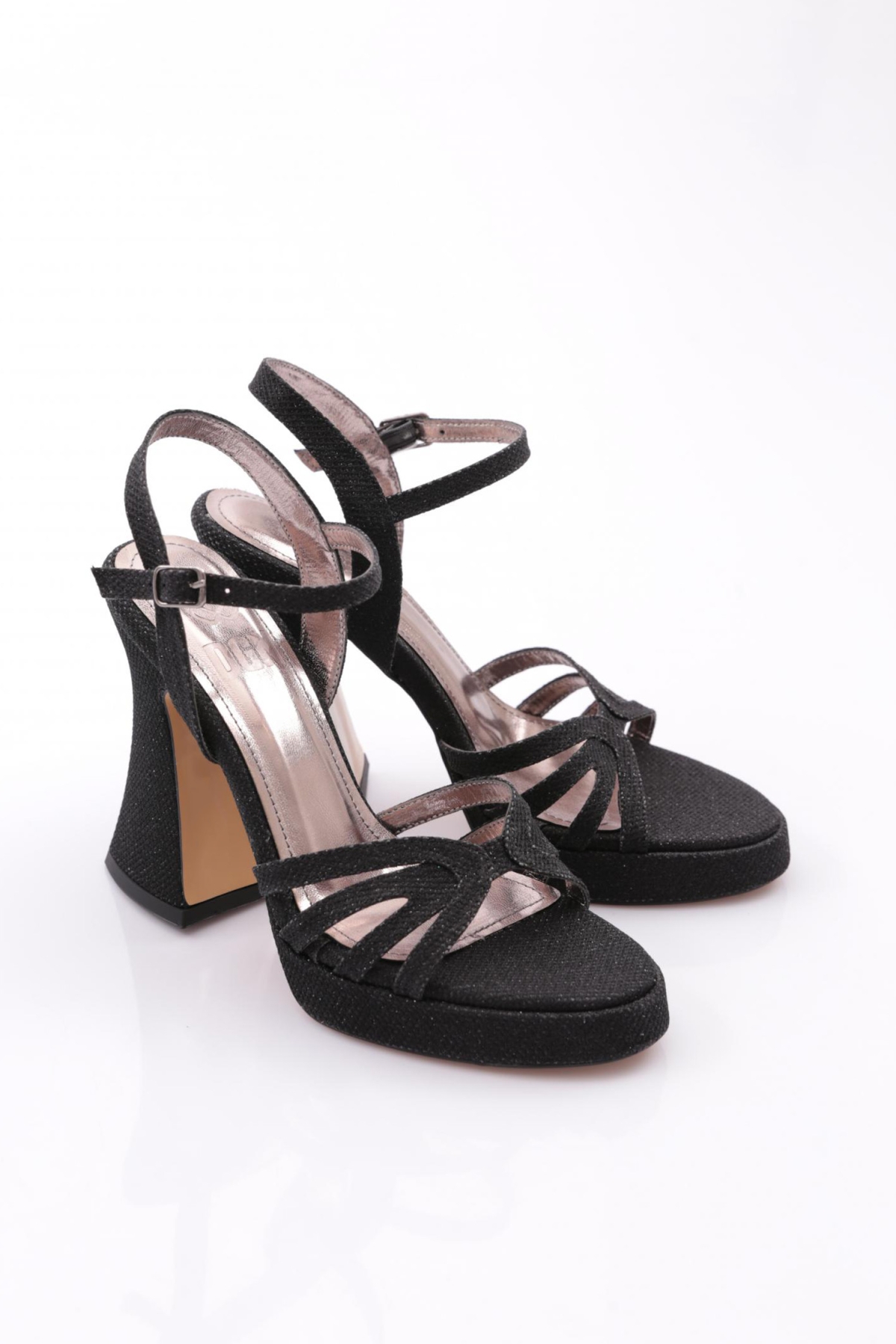 3002 Kadin Kalin Topuklu Abiye Ayakkabi - Görsel 3