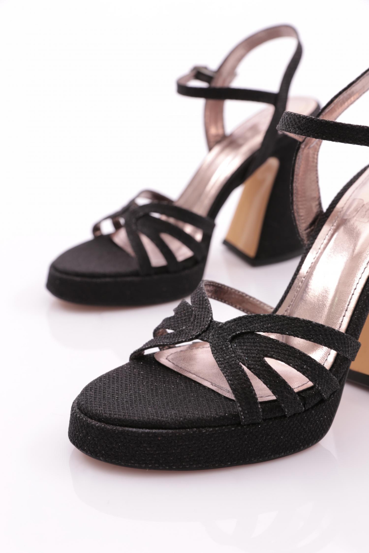 3002 Kadin Kalin Topuklu Abiye Ayakkabi - Görsel 5