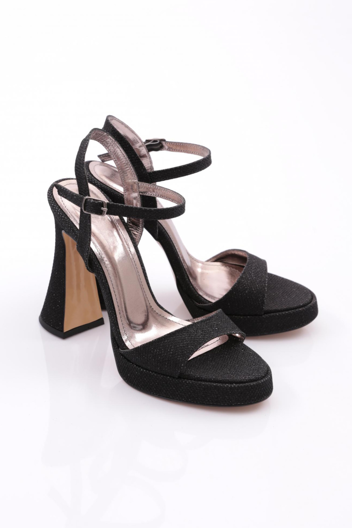 6003 Kadin Bilekten Bağlama Topuklu Abiye Ayakkabi - Görsel 3