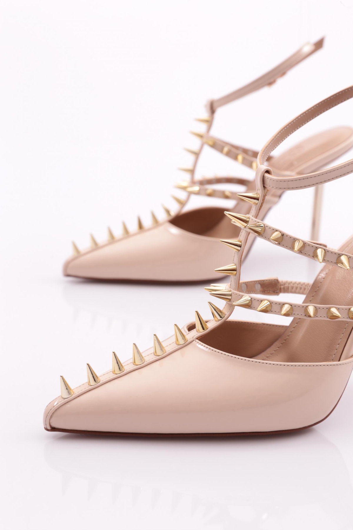 4534 Kadin Metal Dikenli Topuklu Abiye Ayakkabi - Görsel 5