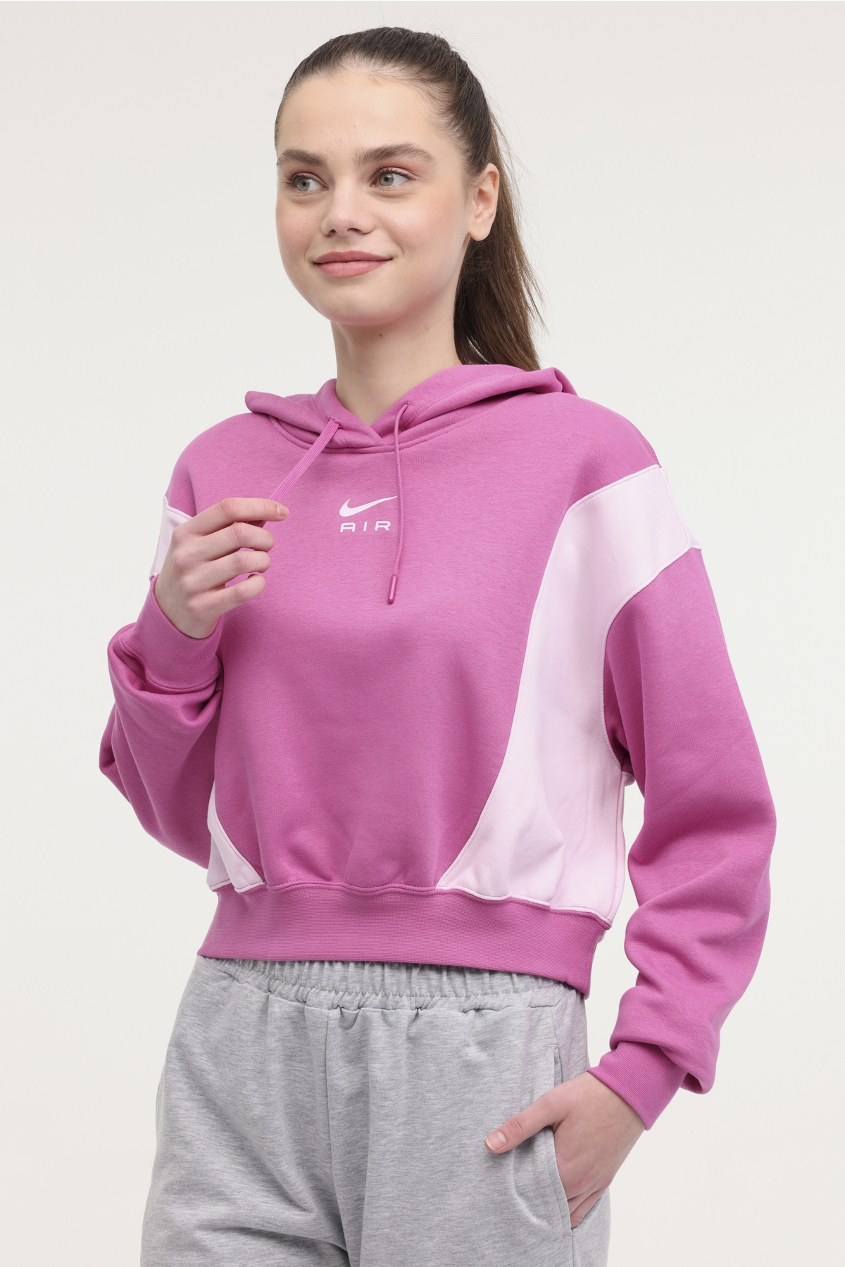 W NSW AIR OS MOD CROP FLC Pembe Kadın Sweatshirt