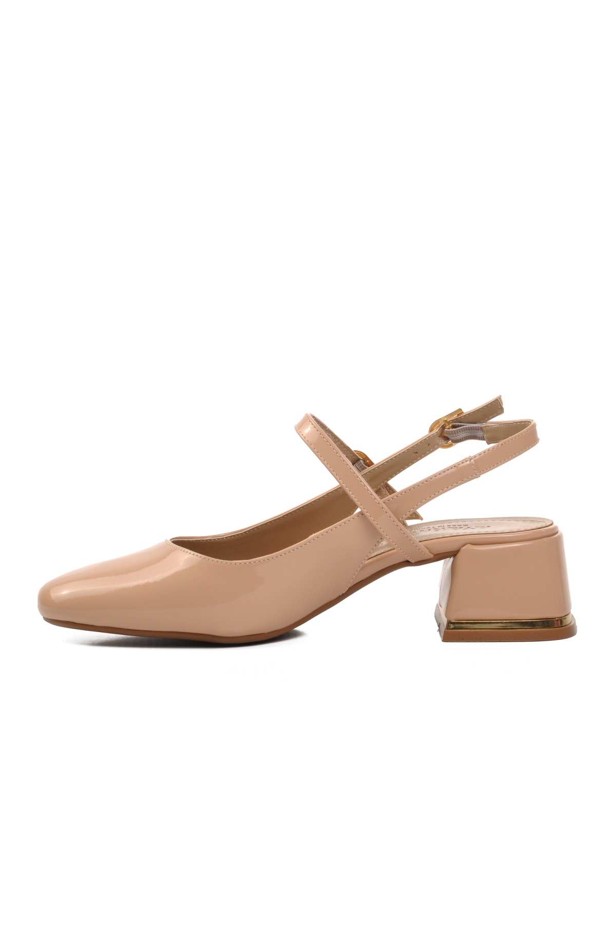 519015 Nude Rugan Kadın Topuklu Ayakkabı - Görsel 3