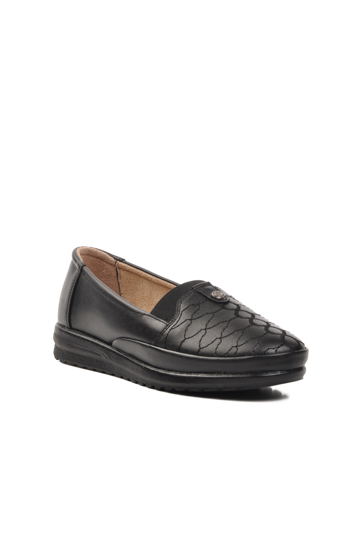 187 Siyah Hakiki Deri Kadın Günlük Ayakkabı - Görsel 4