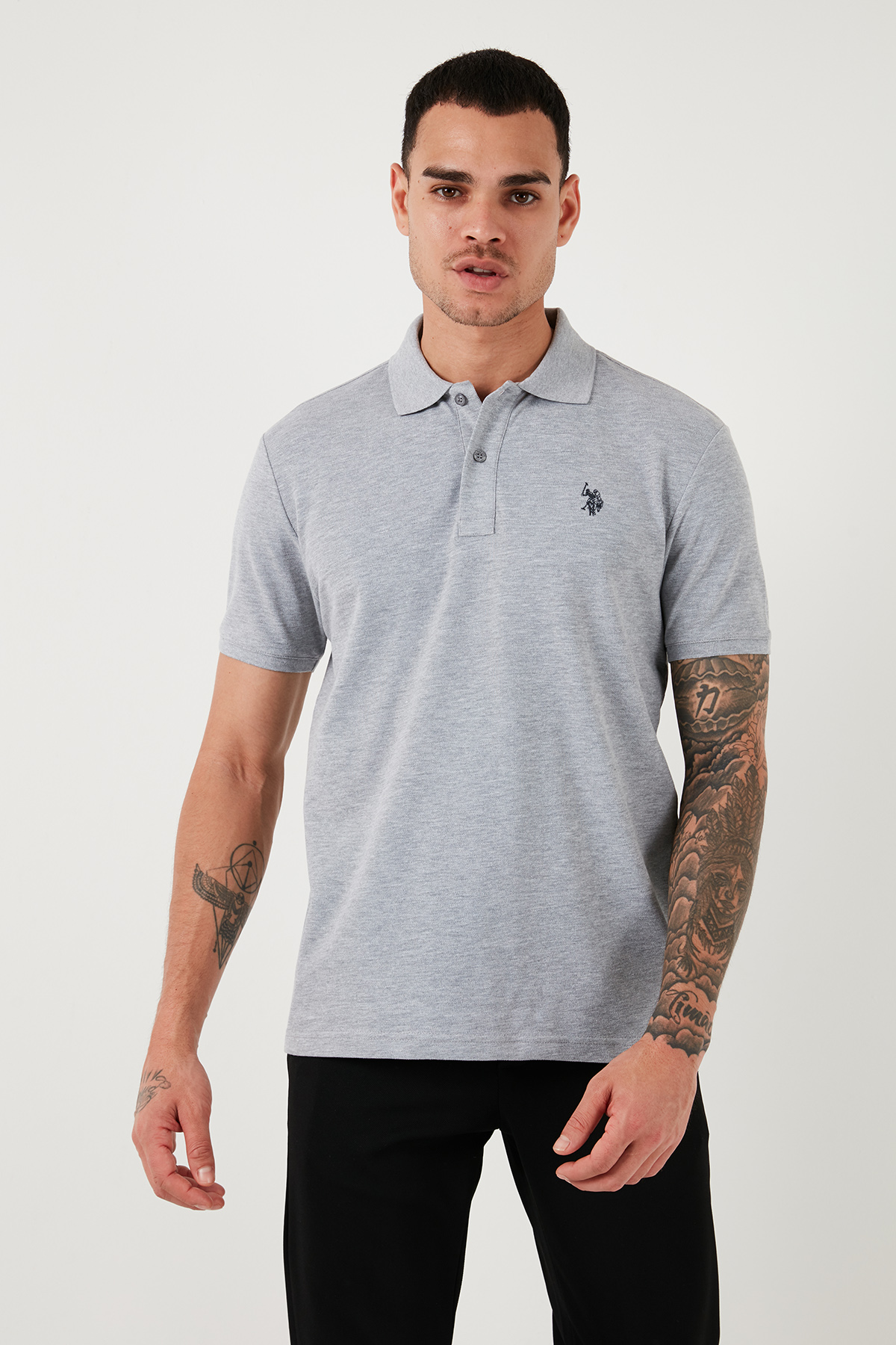 Erkek Polo Yaka T Shirt G081GL0111792406 GRİ MELANJ Fiyatları | Flo