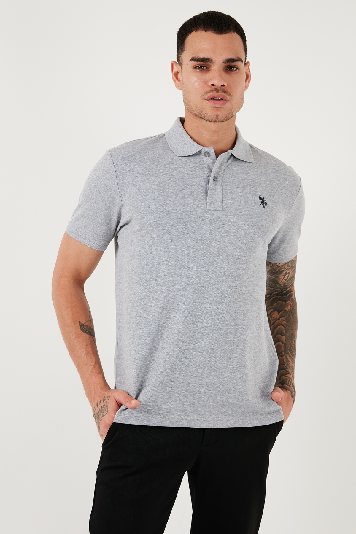 Erkek Polo Yaka T Shirt G081GL0111792406 GRİ MELANJ Fiyatları