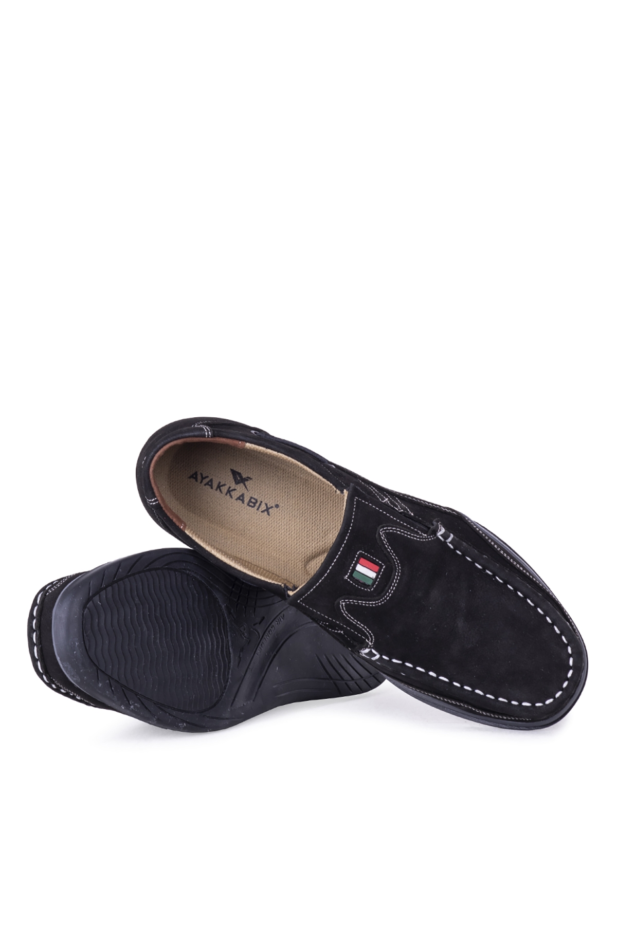 Tems Hakiki Deri Yazlık Erkek Ayakkabı Sİyah Düz - Görsel 5
