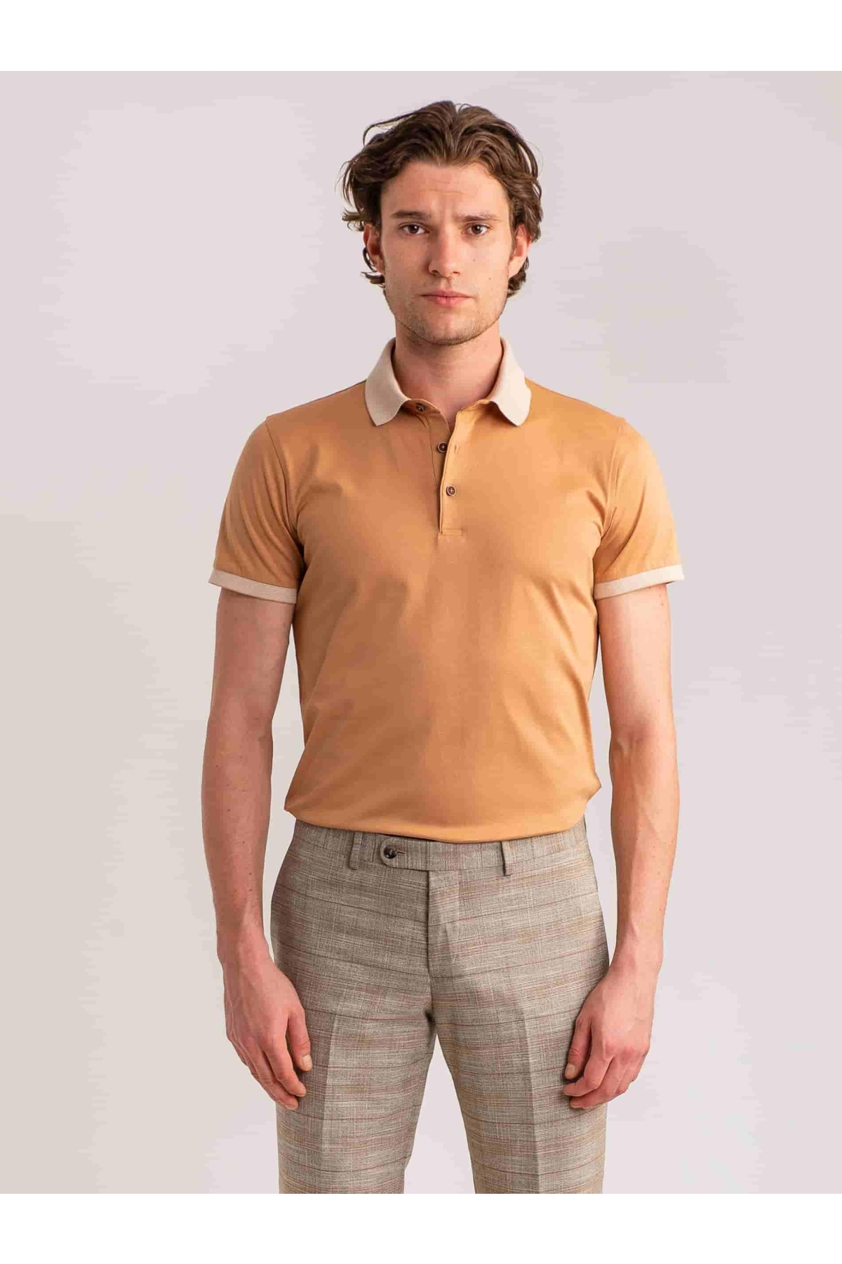 Camel Erkek Slim Fit Düz Casual Polo Yaka Tshirt - 55016