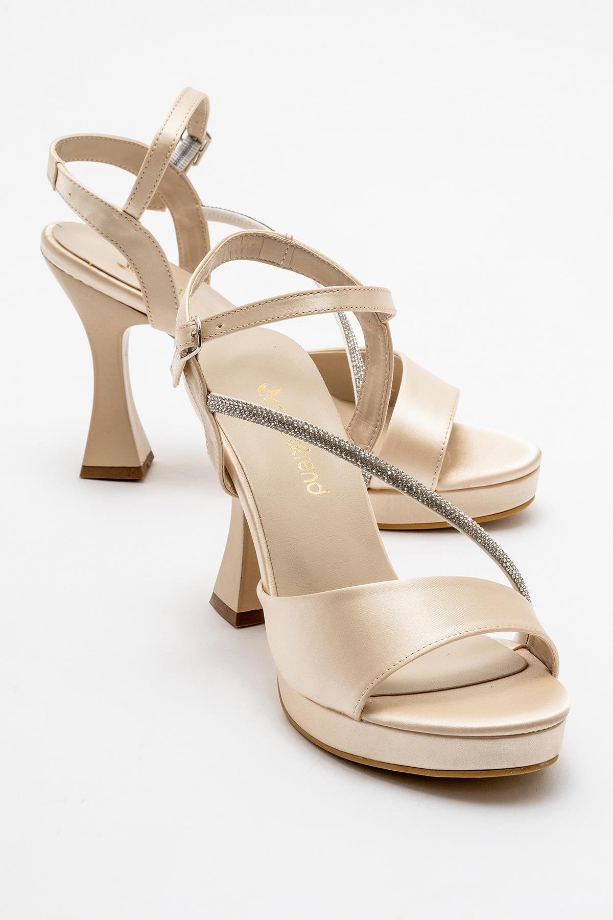 Kadın Taşlı Platform Topuklu Ayakkabı TEN SATEN - Görsel 2