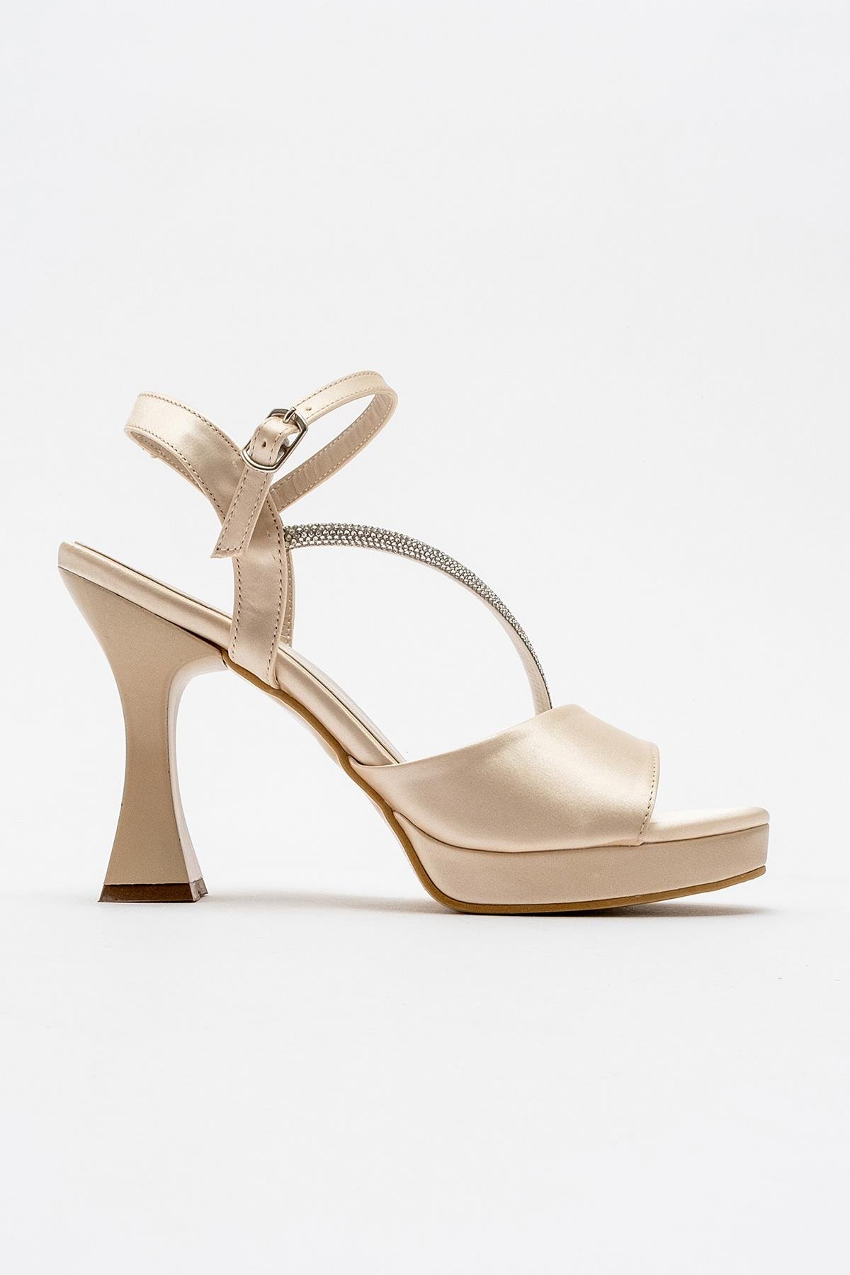 Kadın Taşlı Platform Topuklu Ayakkabı TEN SATEN - Görsel 3