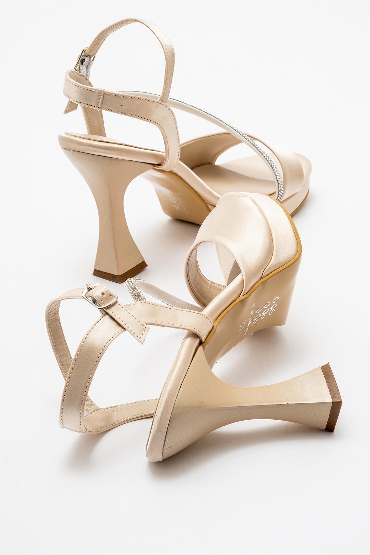 Kadın Taşlı Platform Topuklu Ayakkabı TEN SATEN - Görsel 5