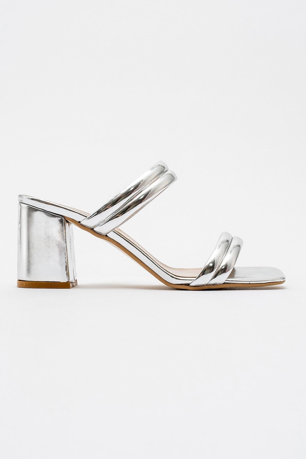 Kadın Topuklu Terlik GÜMÜŞ AYNA - Görsel 2