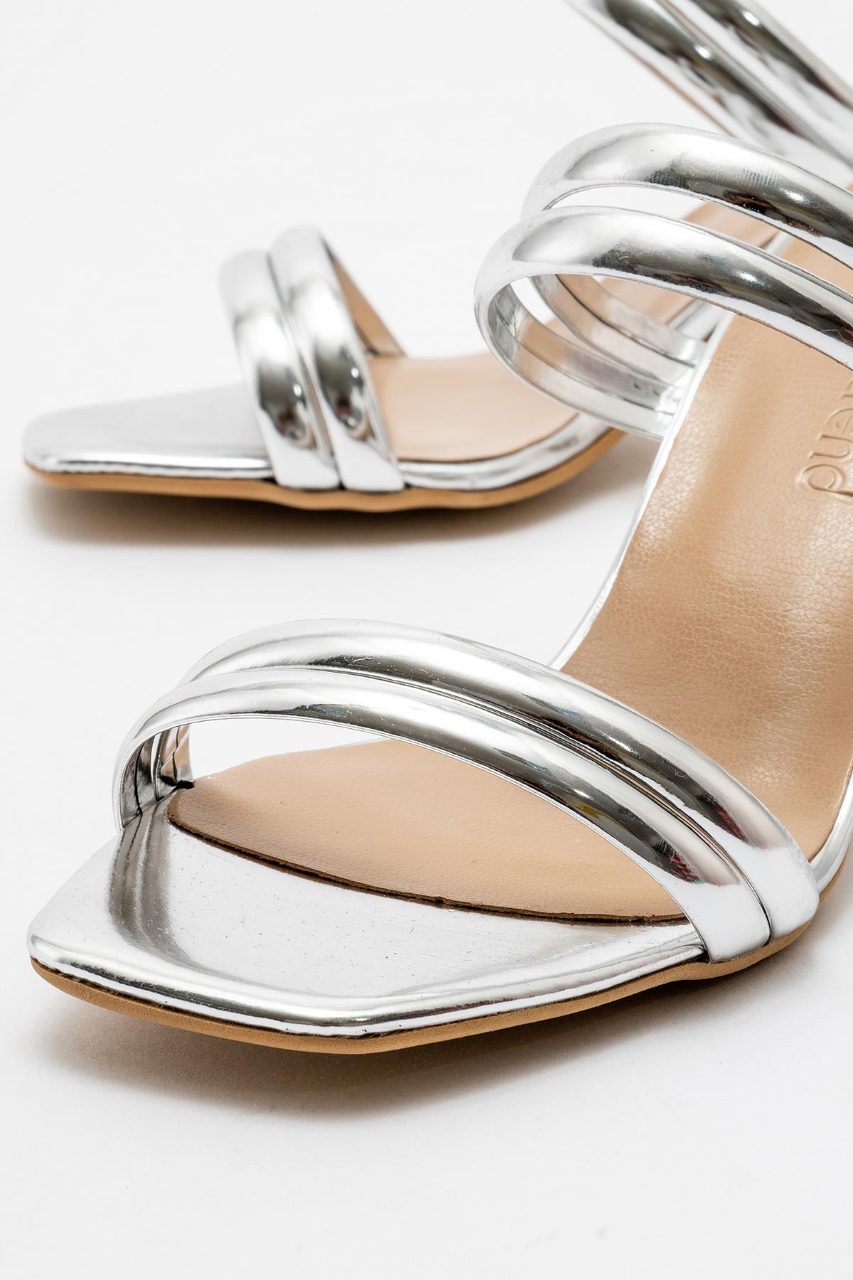 Kadın Topuklu Terlik GÜMÜŞ AYNA - Görsel 4