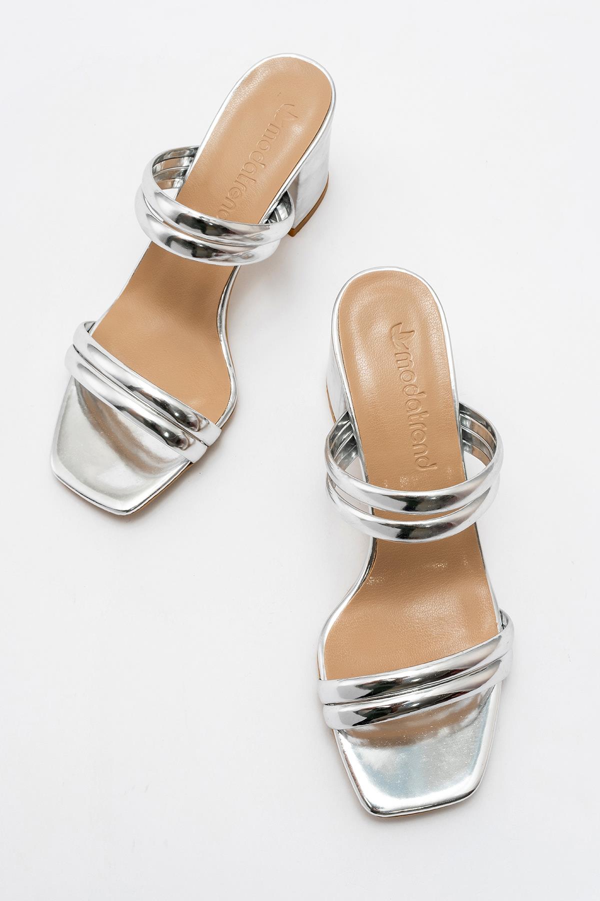 Kadın Topuklu Terlik GÜMÜŞ AYNA - Görsel 6