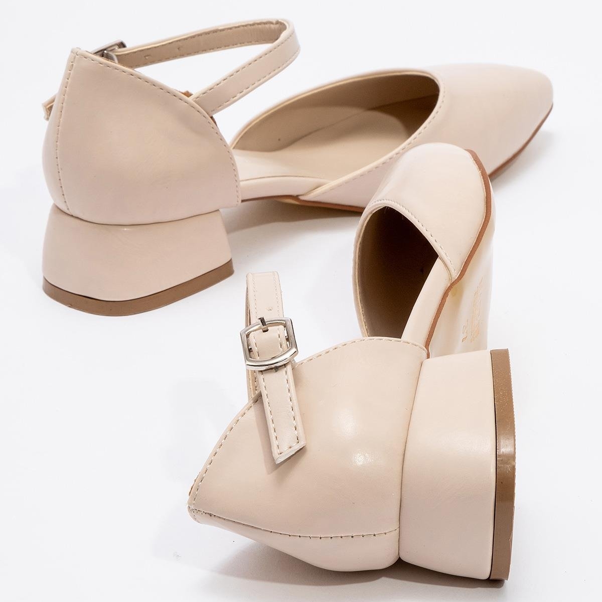 Kadın Topuklu Sandalet TEN CİLT - Görsel 7