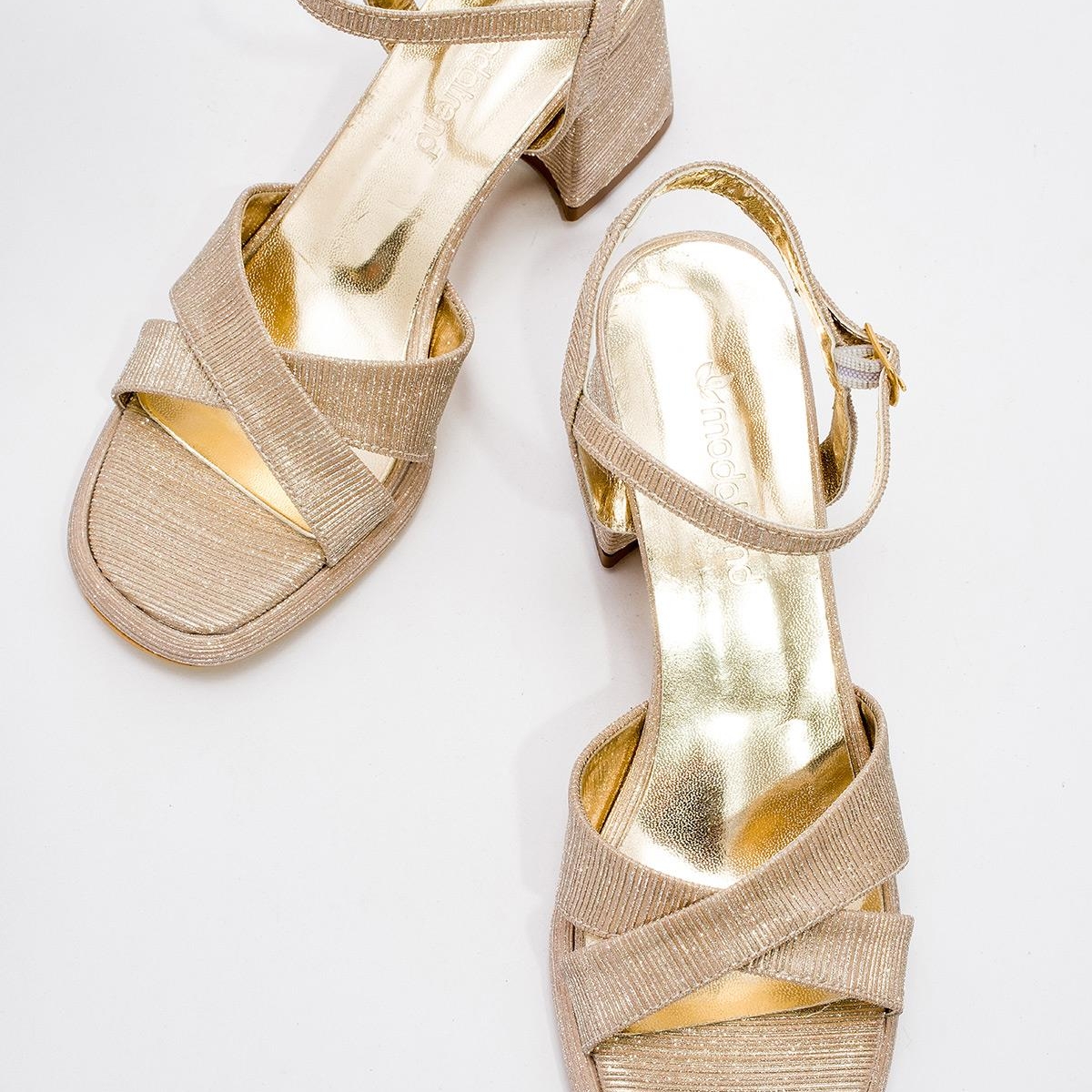 Kadın Simli Topuklu Ayakkabı ALTIN SİM - Görsel 7