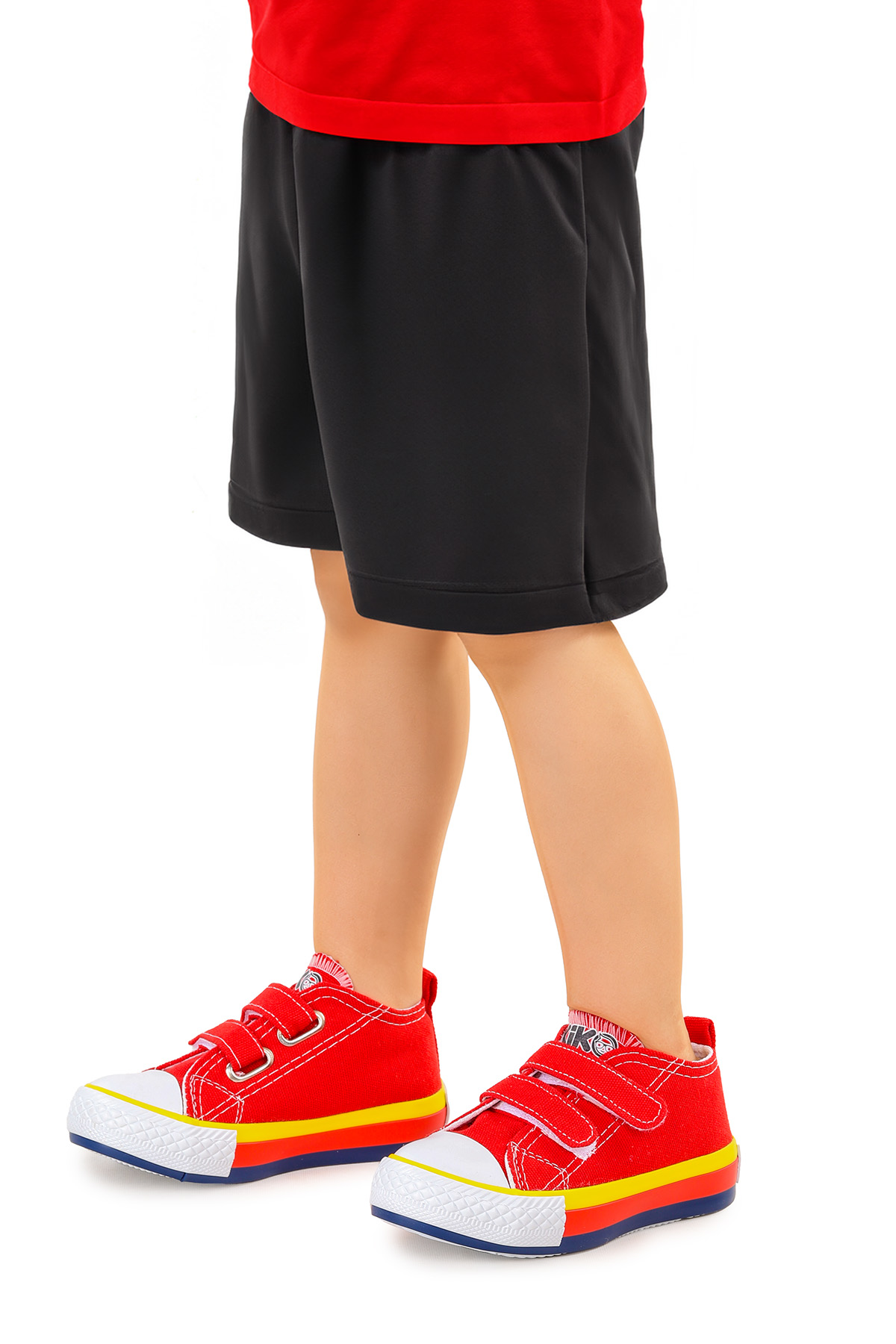 Linen Cırtlı Erkek Bebek Keten Spor Ayakkabı Kırmızı - Görsel 3