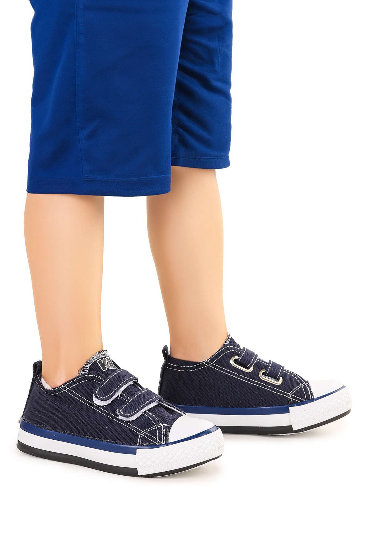 Linen Cırtlı Erkek Bebek Keten Spor Ayakkabı Lacivert - Görsel 2