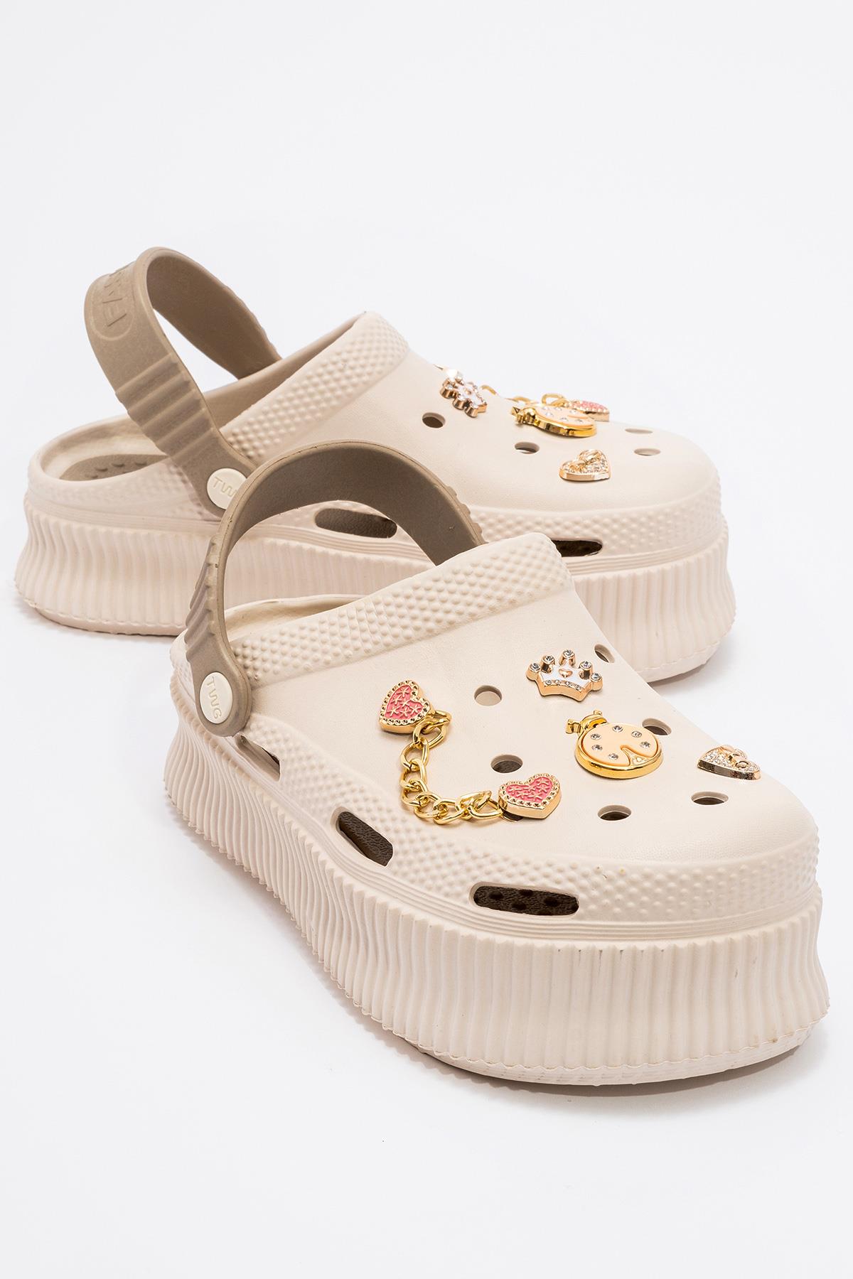 Kadın Düz Terlik EKRU KUM - Görsel 2