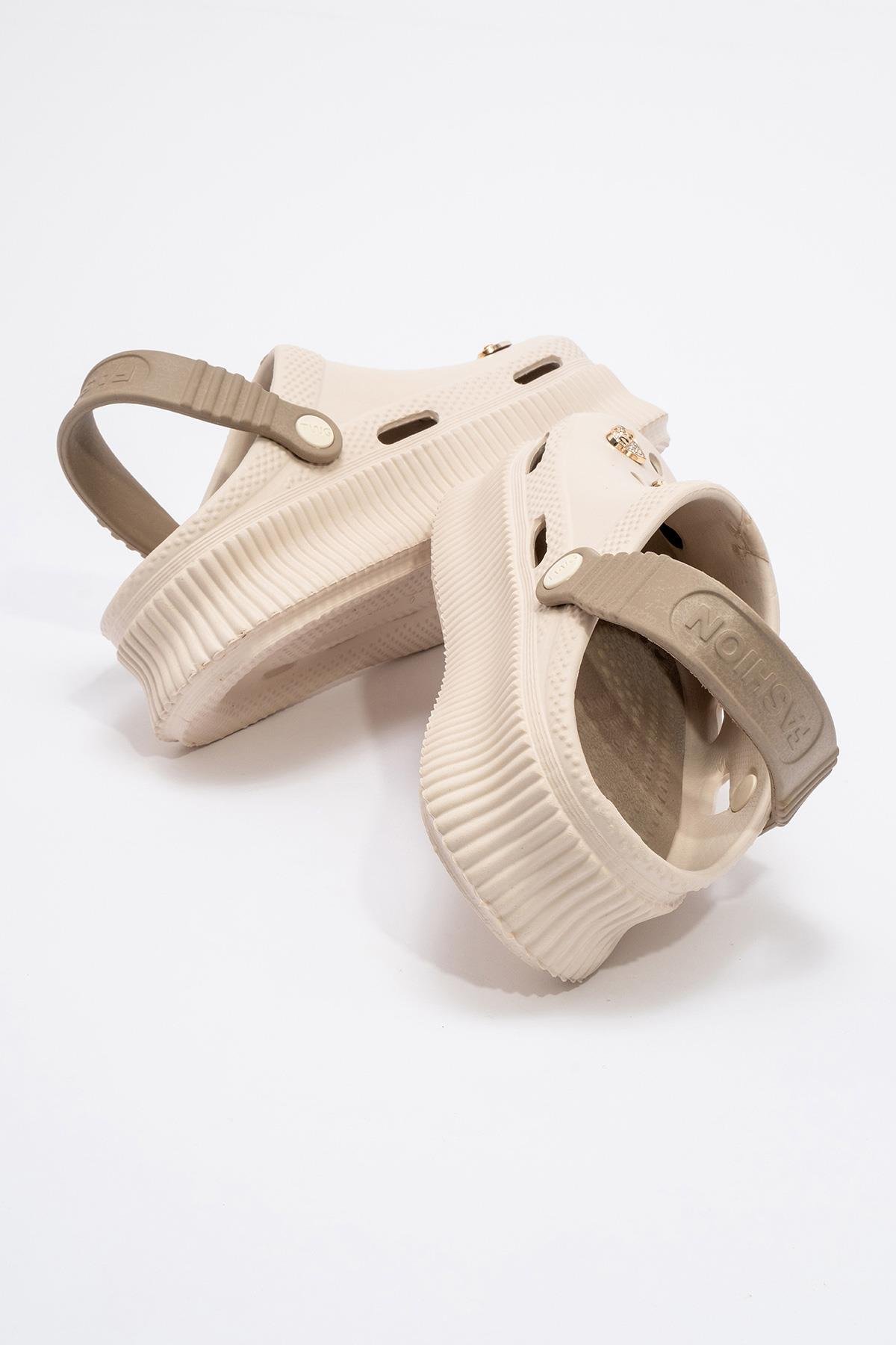 Kadın Düz Terlik EKRU KUM - Görsel 7