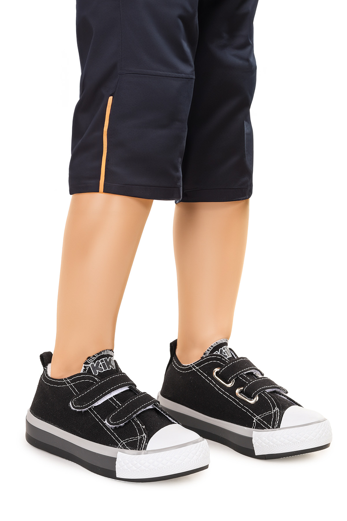 Linen Cırtlı Erkek Bebek Keten Spor Ayakkabı Siyah - Görsel 2