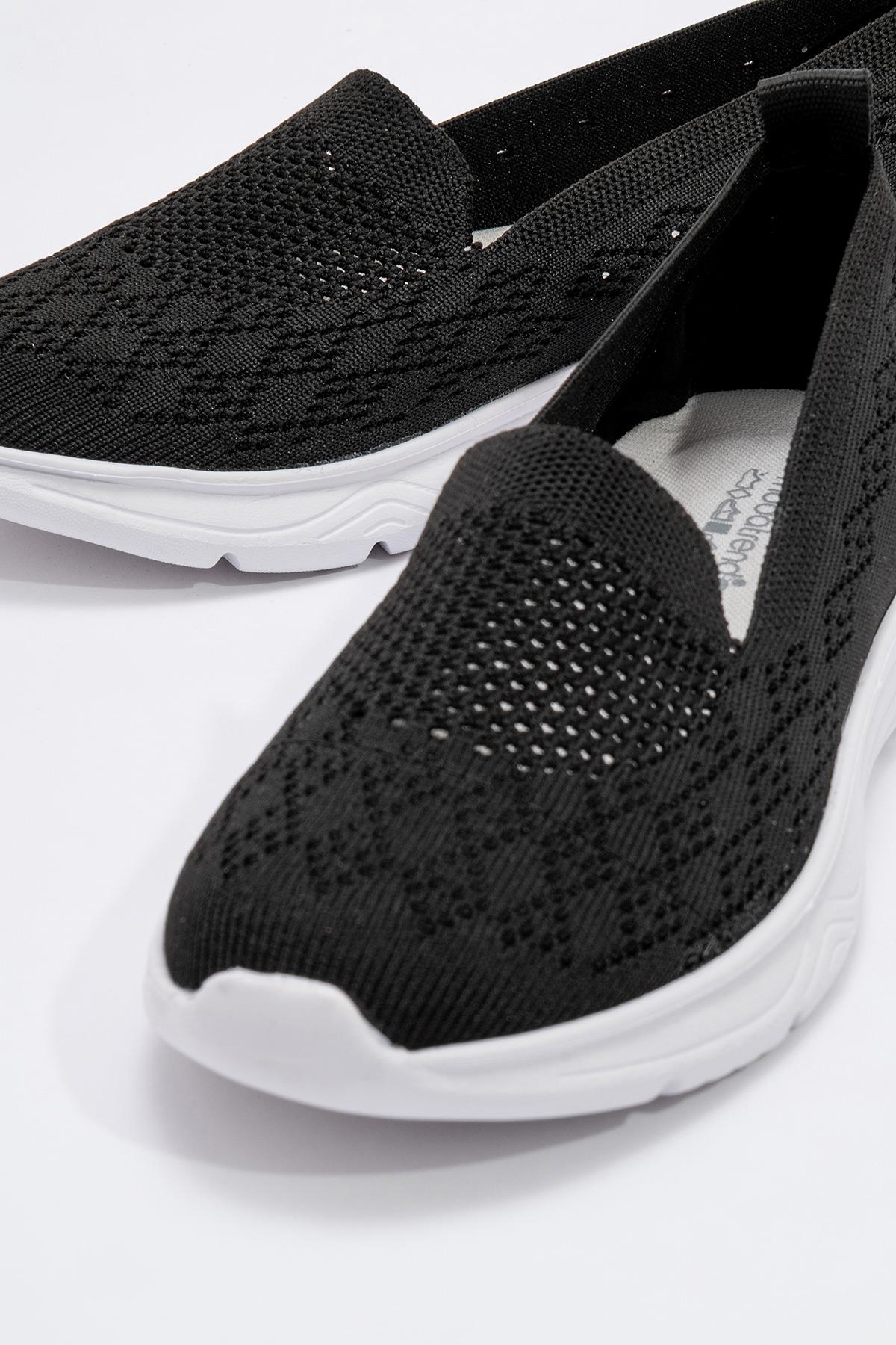 Kadın Triko Günlük Ayakkabı SİYAH BEYAZ - Görsel 4