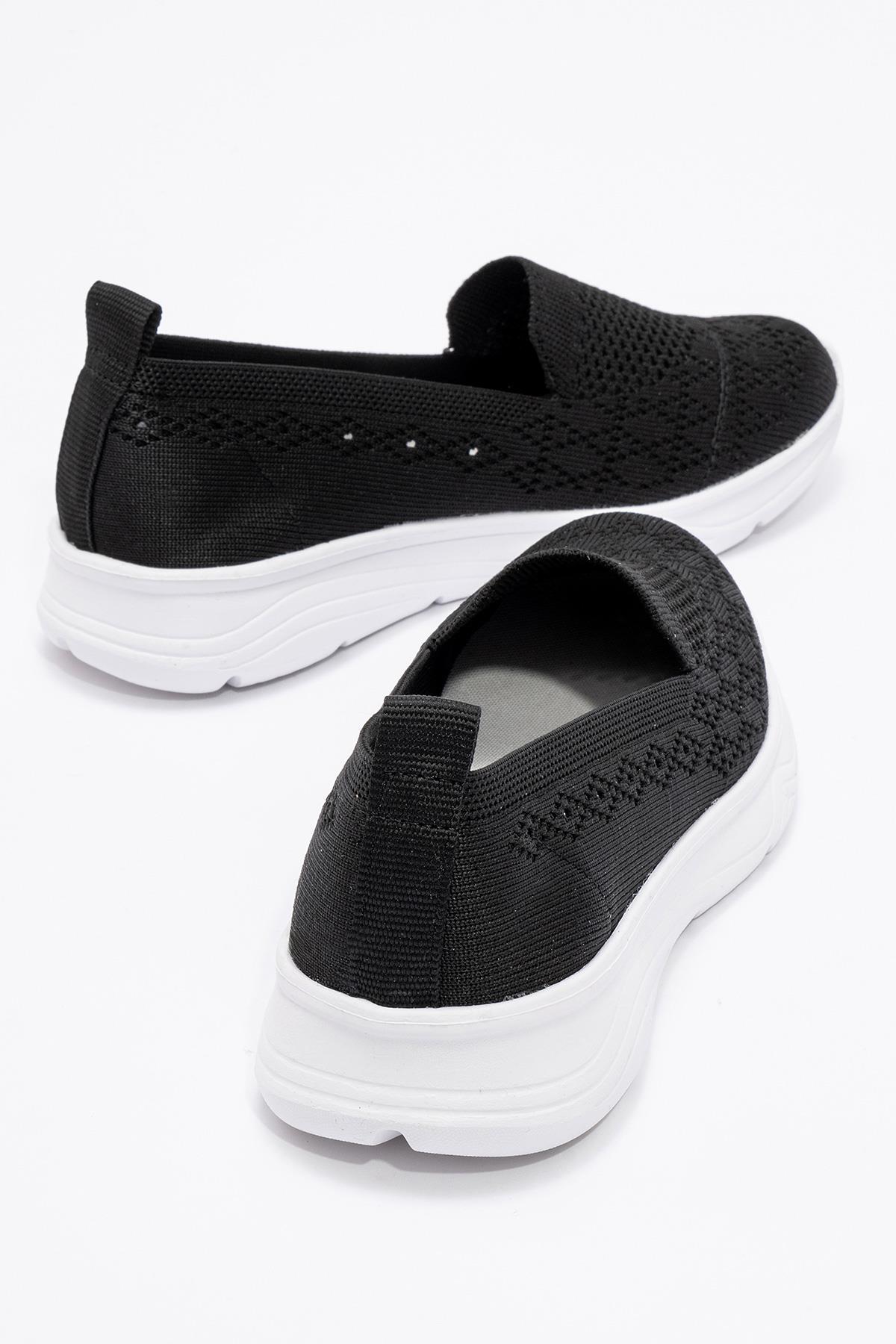 Kadın Triko Günlük Ayakkabı SİYAH BEYAZ - Görsel 5