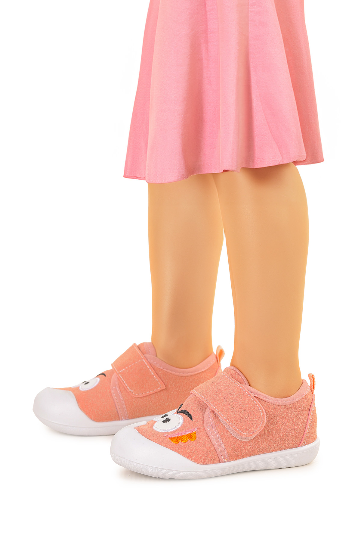 Cookie Cırtlı Kız Bebek İlk Adım Ortopedik Günlük Ayakkabı Pudra - Görsel 3