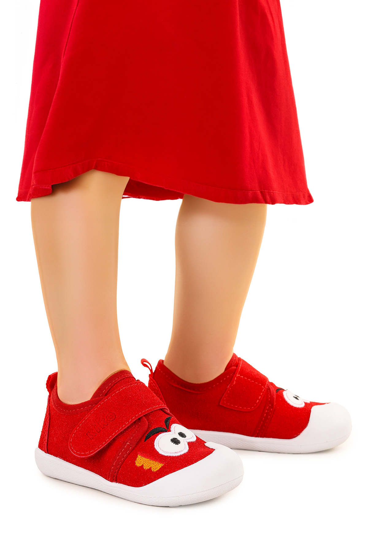 Cookie Cırtlı Kız Bebek İlk Adım Ortopedik Günlük Ayakkabı Kırmızı - Görsel 2