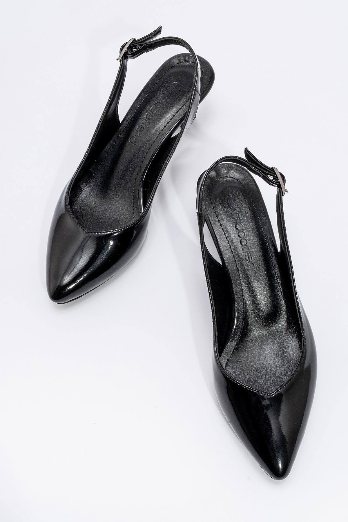 Kadın Arkası Açık Topuklu Ayakkabı SİYAH RUGAN - Görsel 6