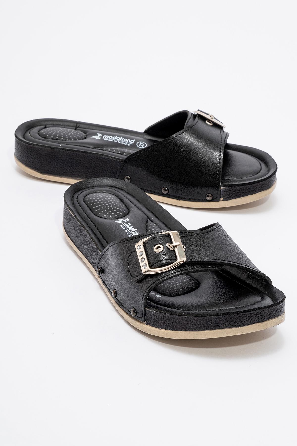 Kadın Tek Tokalı Terlik SİYAH - Görsel 3